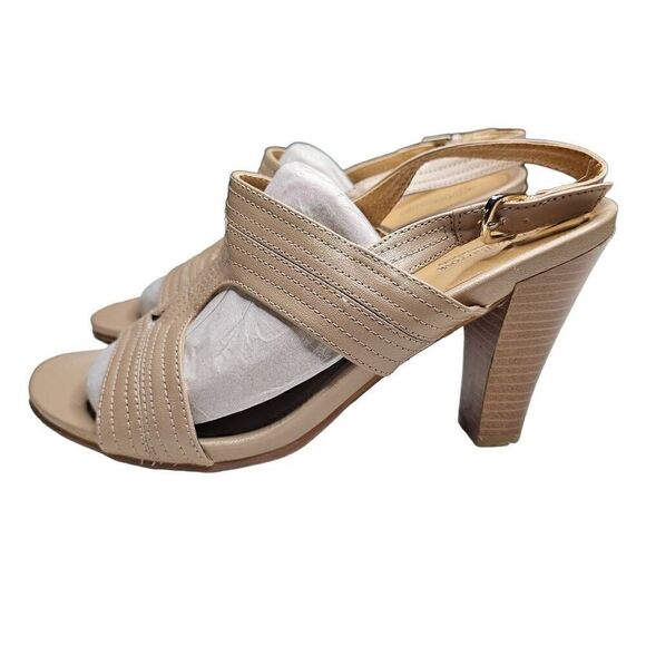CROFT & BARROW Tan strappy heeled Sandals Size 7.5 - Picture 2 of 10